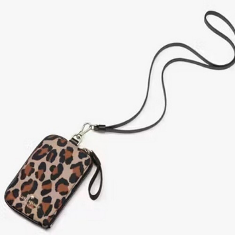 Kate Spade Leopard Phone Crossbody, Lanyard & Guitar Strap in Brown Multi, NWT - Picture 14 of 15